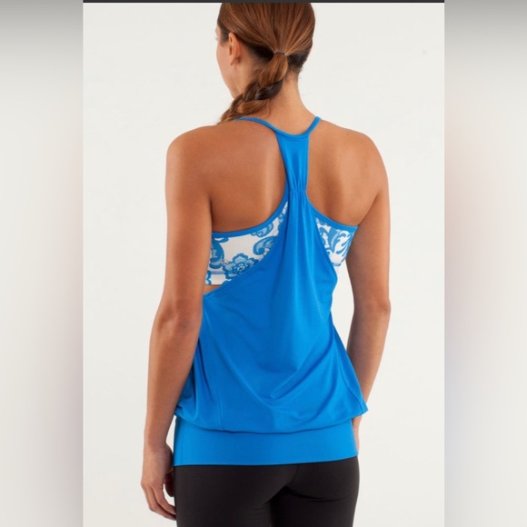 Lululemon No Limits Tank Beaming blue Laceoflage size 4 - Picture 3 of 5